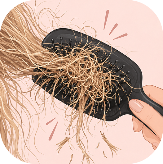Shorter, finer replacement hairs